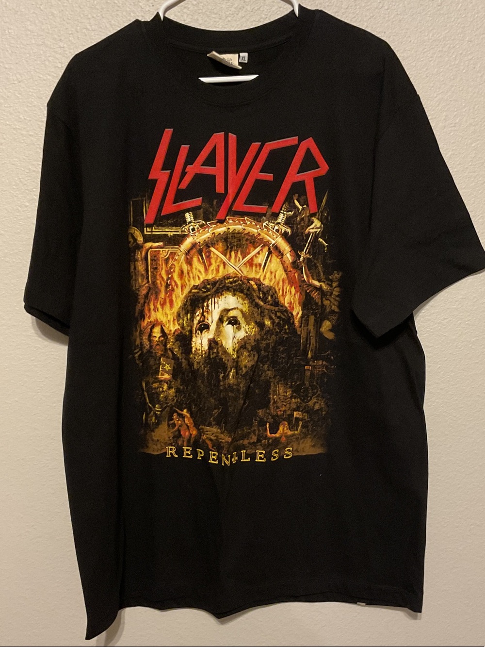 Brain Dead Black Graphic Tee with Red and Gold Print